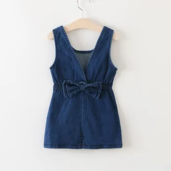

Summer Fashion Baby Girl Cute Bowknot Sleeveless Casuals Denim Culottes Kids Jumpsuits
