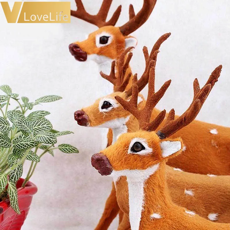 Moose плюшевые 15/20/25 см для сна с изображением рождественских оленей Лось Олень с рисунком рождественского оленя для имитация на Рождество оленей для сада фей; надевается через голову; лет