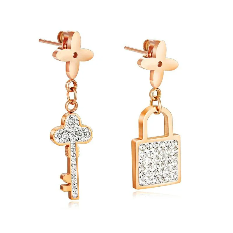 

Luxury Shining Crystal Drop Earrings Gold Silver Color Rhinestone Dangle Earrings For Women Wedding Party Jewelry Titanium Steel