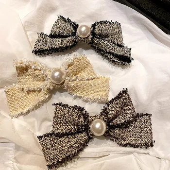 Billig Neue Trendy Bogen Perle Haarnadeln Koreanische Stil Dame Vielseitig Rand Clip FrĂŒhling Clips FĂŒr Frauen MĂ€dchen Barrettes Haar Zubehör