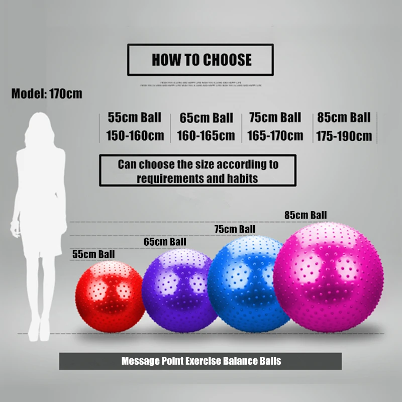 Мячи для занятий йогой 75 см, 85 см, фитнес, тренажерный зал, фитбол для баланса, Пилатес, тренировки, колючий Массажный мяч с бесплатным воздушным насосом