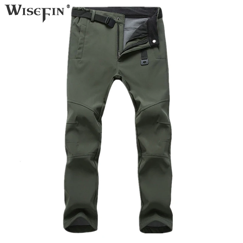 

Cargo Pants Windproof Skiing Winter Warm Waterproof Hiking Thick Trousers Men Pants 2019 Winter Soft Shell Pants Outdoor D25