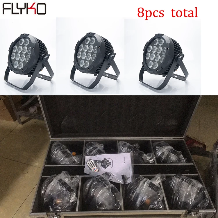 8 шт. батарея par light 6 в 1 RGB 12*18 Вт Водонепроницаемый свет корабль по чехлом