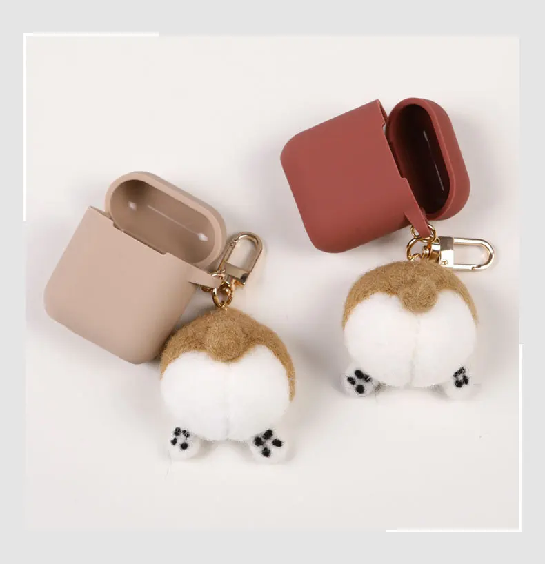 

Wool Felt Corgi Butt AirPods 1/2 Universal Silicone Protective Sleeve Practical Small Gifts Protective Case Wholesale