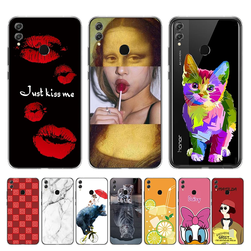 Silicone Phone Case for Honor 8X Coque Soft Creative Painted Cover Huawei TPU Shells Bags Shockproof Cute |