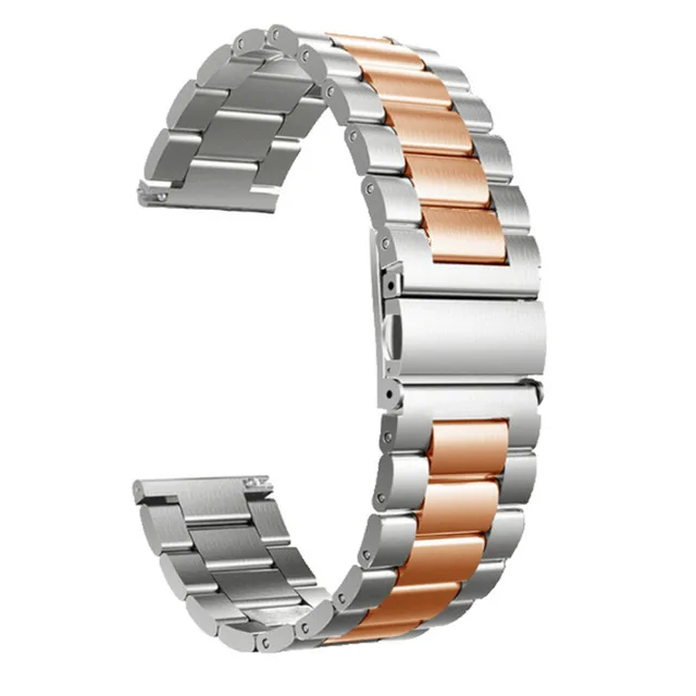 Ремешок для часов SAMSUNG Galaxy Watch 42 мм 46 мм GEAR S3 Active2 классический быстросъемный из нержавеющей стали 18 мм 22 мм 20 мм 24 мм - Цвет ремешка: Silver Rose Gold