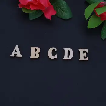 

50pcs/100pcs Log Color 26 Mixed English Letter Christmas English Letter Wood Chip Wooden Decora Ornaments For Hair Accessories