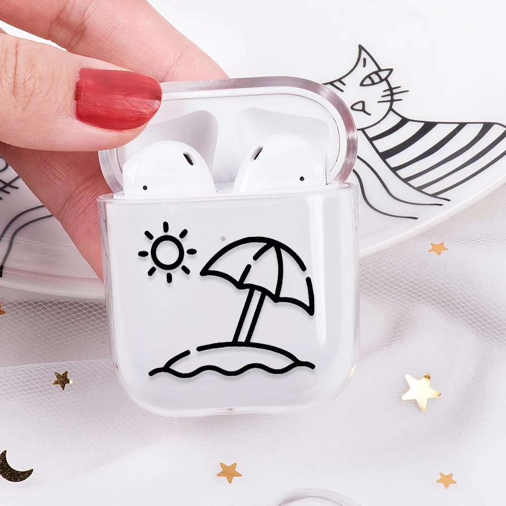 Роскошный чехол для наушников с рисунком для Airpods 2 1, прозрачные аксессуары, чехол для наушников AirPod, чехол, оболочка