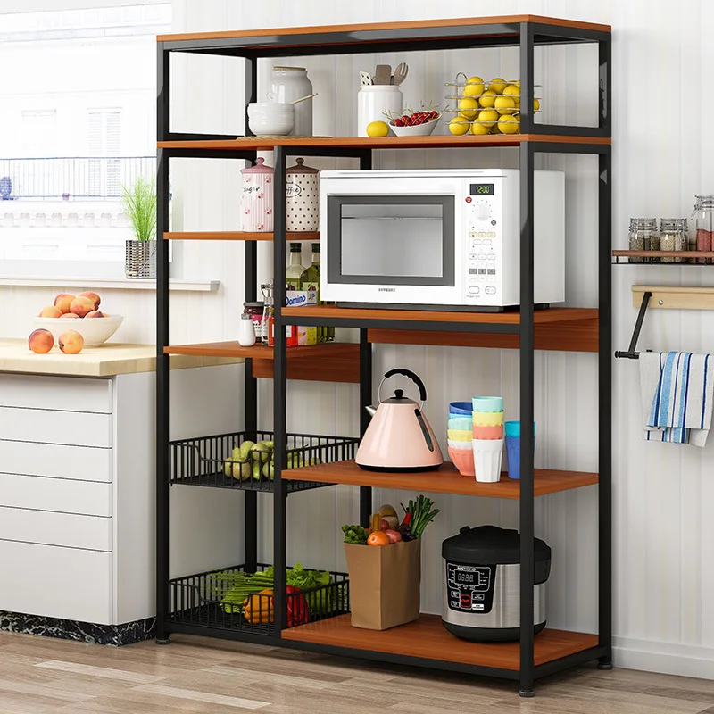 

Microwave Oven Rack Kitchen Shelves Floor Multilayer Storage Rack Article Storage Shelf Province Space Kitchen Storage Bowl Cabi