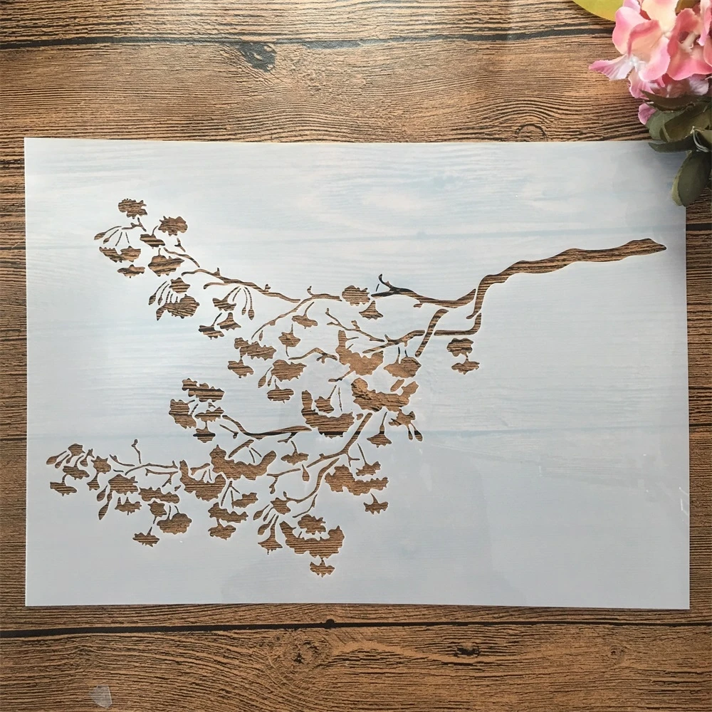 A4 29cm 분기 나무 은행 나무 잎 DIY 레이어링 스텐실 벽화 스크랩북 색칠 엠보싱 앨범 장식 템플릿