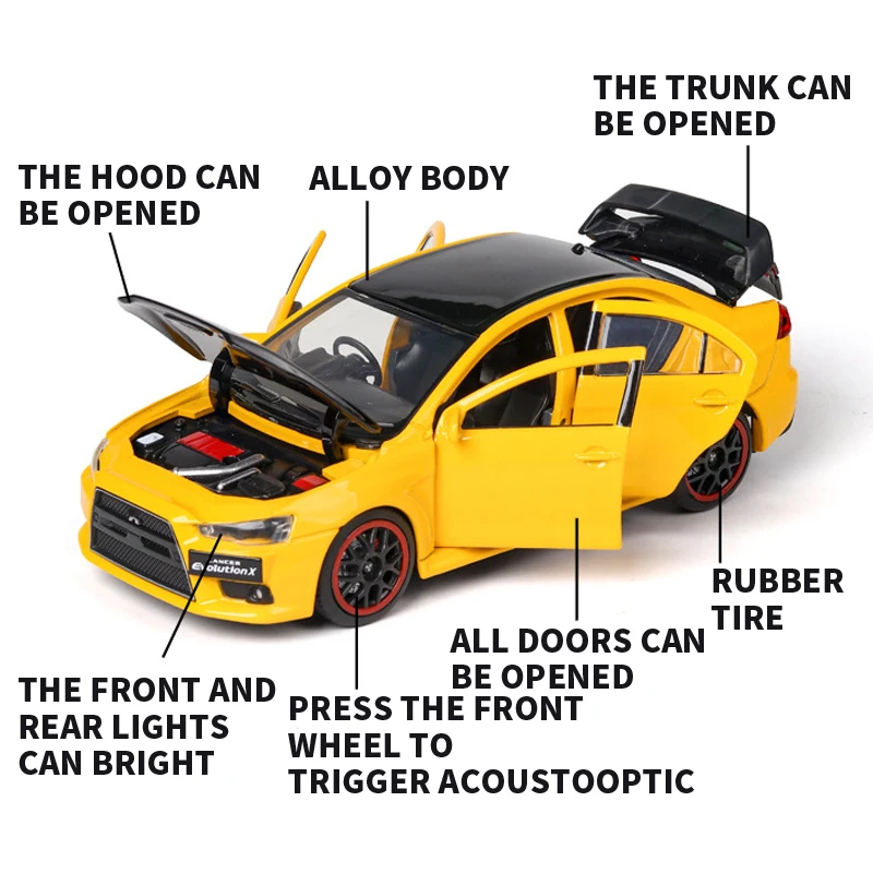 Коллекционная модель литая в масштабе 1:32 Lancer EVOlution X из металлического сплава