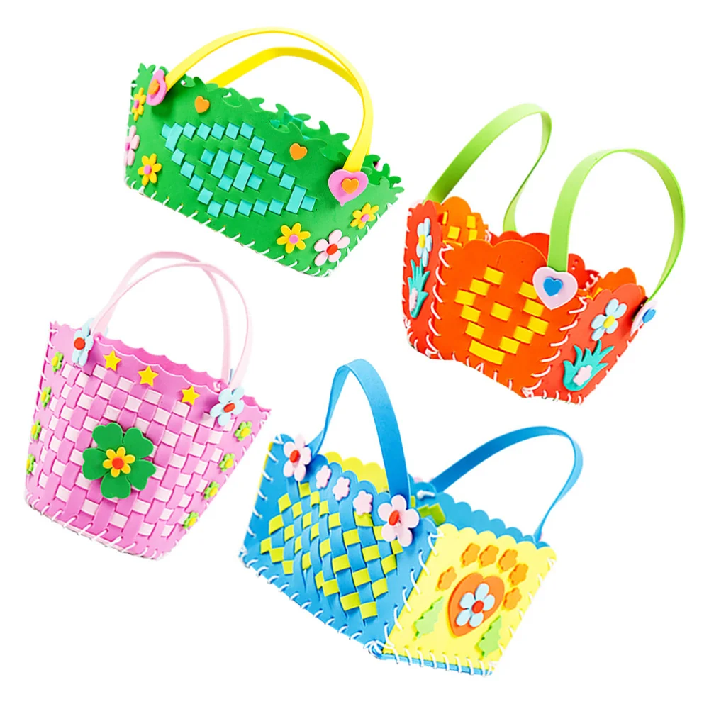 

4pcs Fancy Basket Flower Basket Fleur Bouquet Woven Basket Educational Toy
