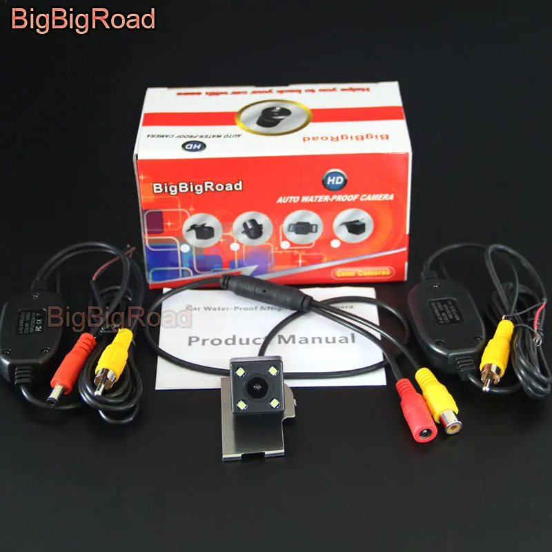 Wireless Camera BigBigRoad Автомобильная динамическая интеллектуальная траектория треков заднего вида парковочная камера для Honda Civic Avancier URV CRV - Название цвета: Wireless Camera