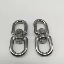 

2 pcs M5 Thickness 304 Stainless Steel Double End Eye Swivel Hook Shackle