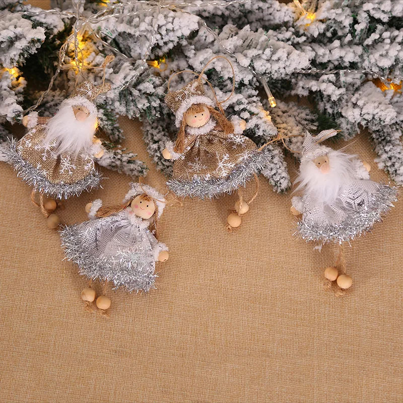 

Christmas Tree Decorations Angels White Snowman Santa Claus Pendant Home Christmas Tree Hanging Ornament Cute Girl Xmas Navidad