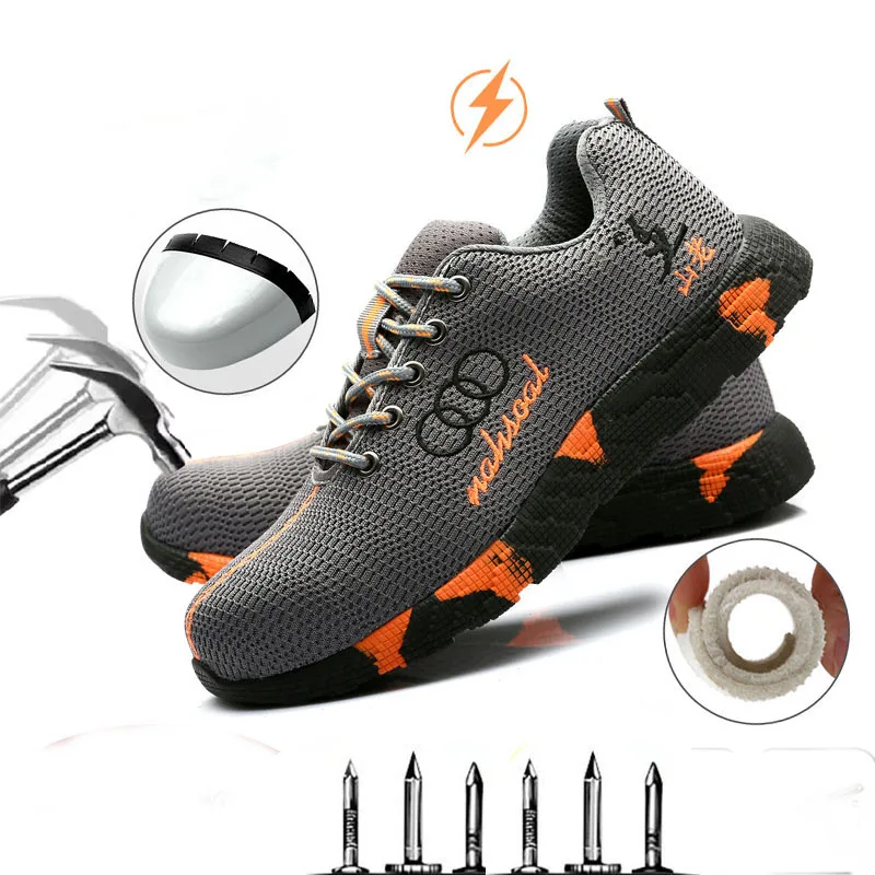 Safety-Shoes Outdoor Breathable Anti-Puncture-Boots Steel-Head Work Casual New Mens
