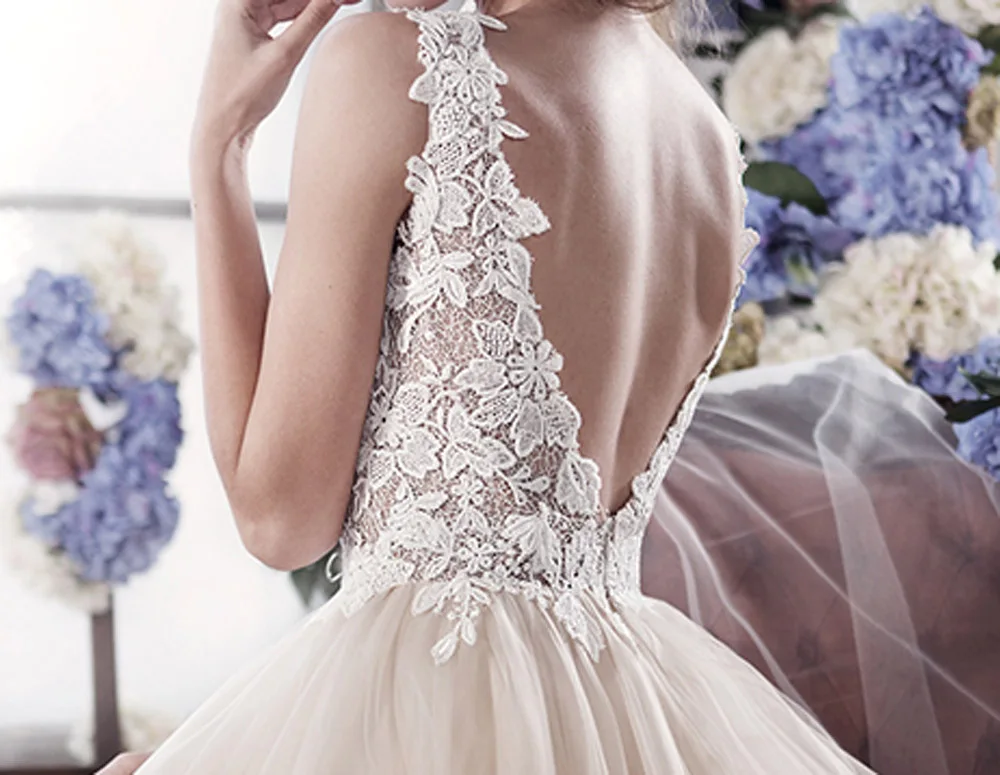 Vestido de noiva романтическое кружевное винтажное платье трапециевидной формы с открытой спиной свадебное платье Casamento платья для матери невесты