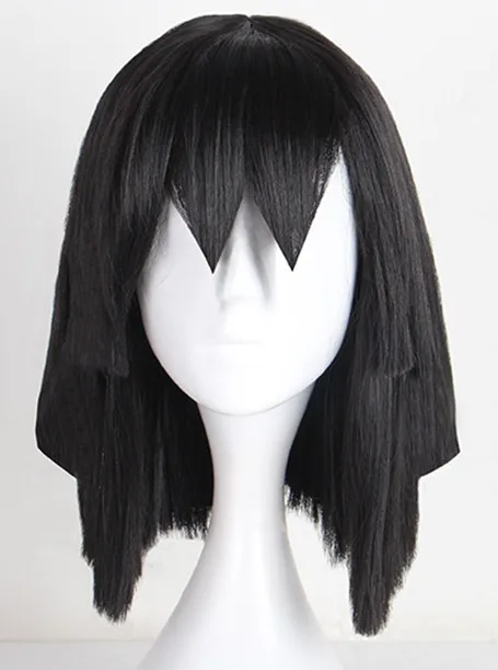 wig Демон убийца: Kimetsu без Yaiba Iguro Obanai Косплэй костюм, накидка на Хэллоуин, комплект Детские комплекты одежды для нового наборы мужской кимоно Косплэй - Цвет: wig