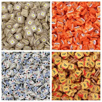 

50g Cartoon Bear Dog Toast Slice Polymer Hot Clay Sprinkles for DIY Crafts Making Fake Cake Nail Arts Decoration Accessories