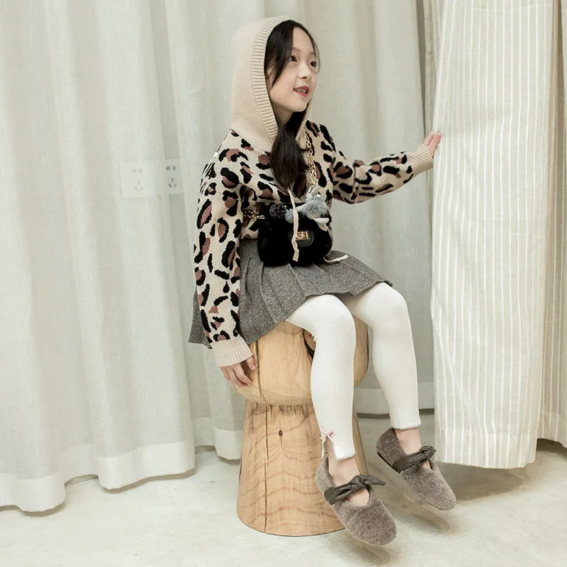 

19860 Girls Versatile Stockings 2019 Spring New Style Children Bow Foot Mouth Slit Leggings