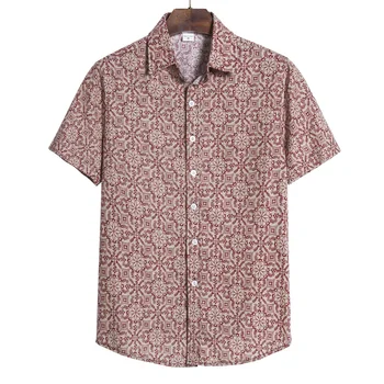 

2020 Summer New Style Large Size Men's Casual Simple Digital Printing Short-sleeved Shirt