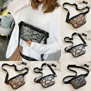 

2019 Newest Hot Fashion Waist Fanny Pack Travel Utility Bag Unisex Waist Belt Bag Phone Pouch Snake Skin Zipper Chest Bag