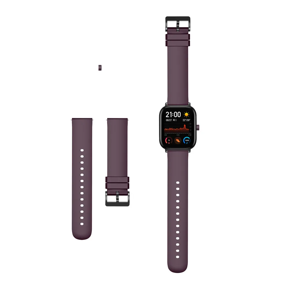 20 мм силиконовый ремешок для часов Huami Amazfit Bip GTS GTR 42 мм спортивный ремешок браслет для samsung Galaxy 42 мм Active2 gear S2