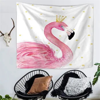 

Flamingo Tapestry Forest Plant Mandala Wall Hanging Hippie Psychedelic Tapestry Living Room Boho Decor Wall Carpet Bedspread
