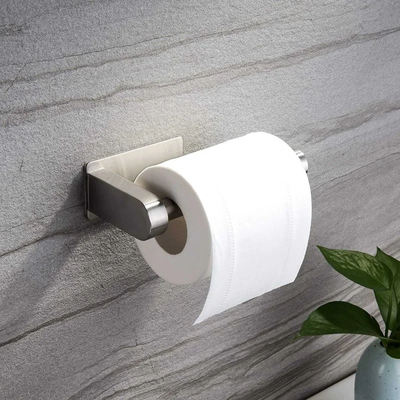 Самоклеящийся держатель для туалетной бумаги-держатель для туалетной бумаги для ванной комнаты без бурения из нержавеющей стали матовый