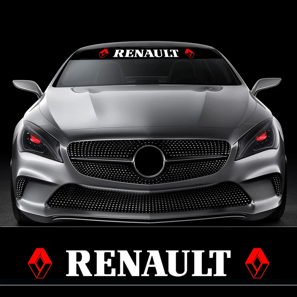 

Car-Styling Auto Stickers Sunshade Front Windshield Banner Decal For Renault duster megane 2 logan renault clio car accessories