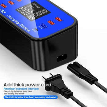 

Quick Charger 3.0 Multi-port USB Charger With Cable PD18w Fast Charge Porous Bit Charger For Mobile Phones Tablets Dropshipping