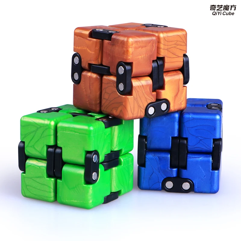 Qiyi-rompecabezas de Cubo infinito para niños, 2x2 cubos mágicos con tapa, juguetes para aliviar el estrés