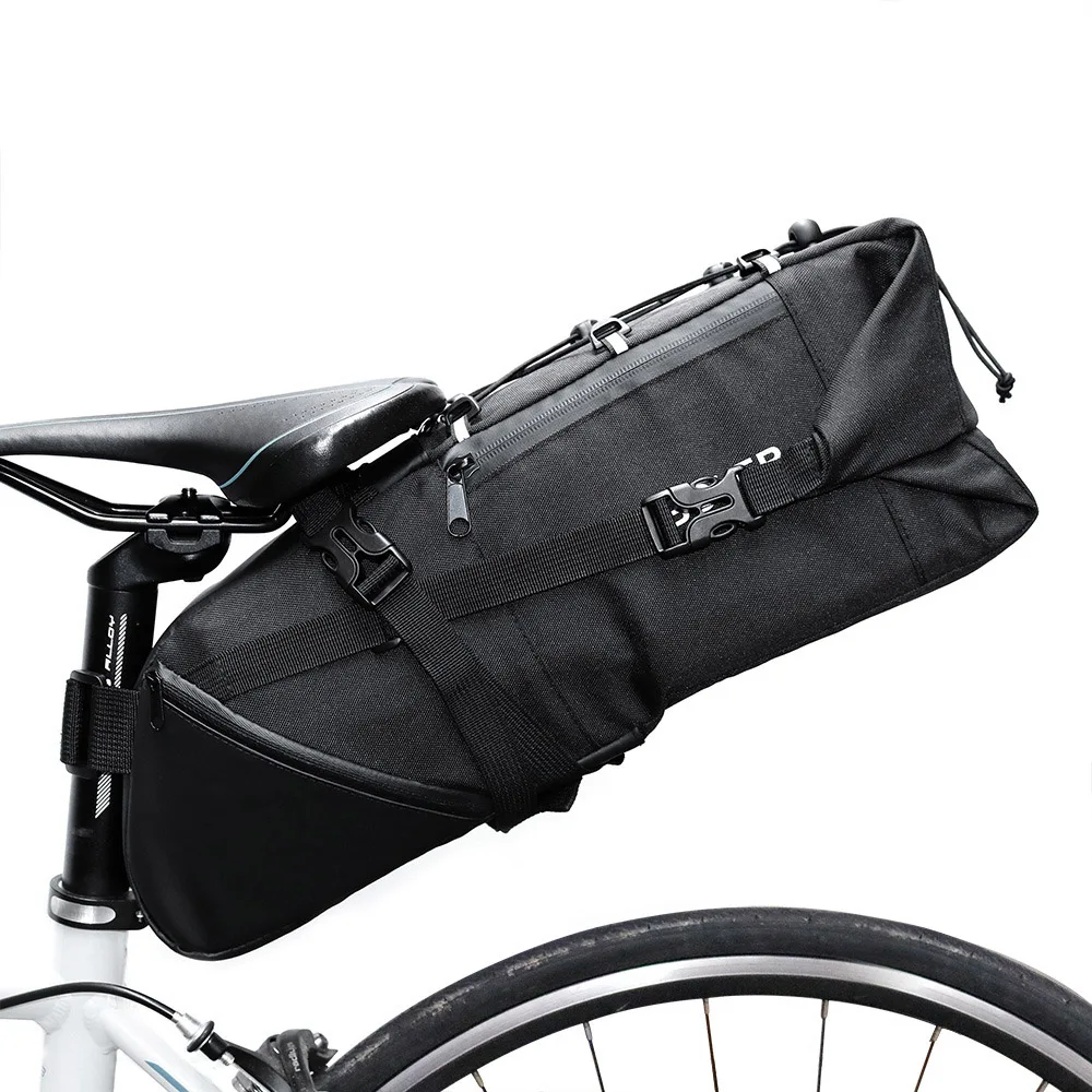 Bicycle Bag Large Capacity 8-10L Waterproof MTB Road Bike Saddle Bag Pannier Bike Seat Storage Rear Pack Bag Accessories BC0411 (4)