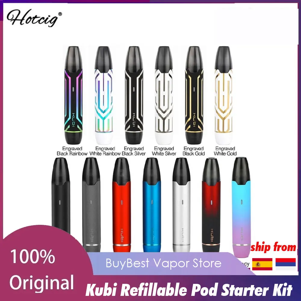 Vapersmd Store Hotcig КУБИ Pod Starter Kit 550 мА/ч Батарея 1 7 мл многоразовый нагреваемый pod &amp 1.