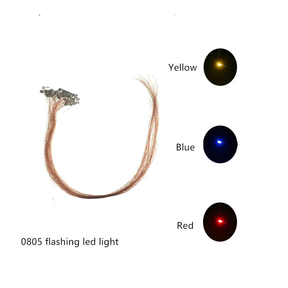 10pcs/Lot  Flashing  SMD Copper Wire 0805 3V Led Lamp Models Train Pre-Soldered Micro Litz For Toys Lighting