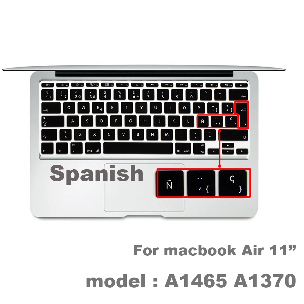 Spanish EU-Enter EU-Key Keyboard Cover Protector for Macbook Pro 13Air 11 12 15 touch bar A1706/A1466/A1707/A1990/A2159/A1932