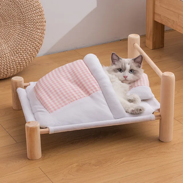 SHUANGMAO Pet Cat Bed Removable Sleeping Bag Hammock Beds for Lounger