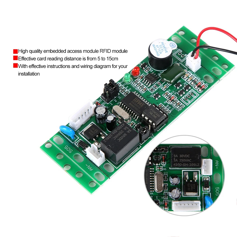 Door Accessories 125khz DC 9-12V Reader Module Embedded Control Board for Access Controller 9-12V 2000 User Capacity door access control switch
