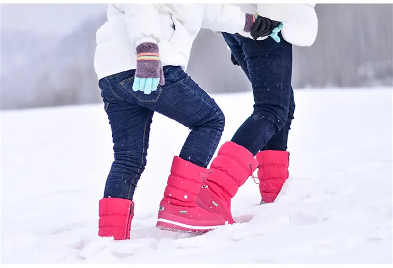 Новые женские Ботинки Зимняя обувь на платформе Нескользящие водонепроницаемые женские зимние ботинки из толстого плюша для походов и лыж обувь для путешествий