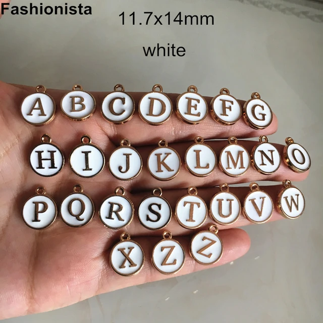 2 sets (52 pcs) Alphabets Charms,Double Sided Oil Filled English Letter  Charms For Bracelets,Black,White,Blue,Pink,Champagne - AliExpress