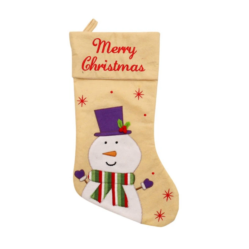 Christmas Stocking With Hanging Rope Christmas Candy Gift Bag For Children Portable Gift bag(large Size