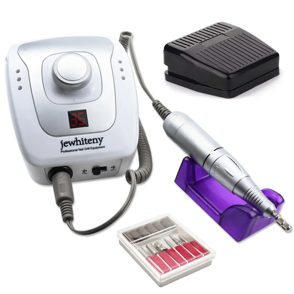 Billige Elektrische Nagel Dill 32W 35000RPM Maniküre Maschine Fräser Alles Für Maniküre Zubehör Nail art Bohrer Stift Werkzeug