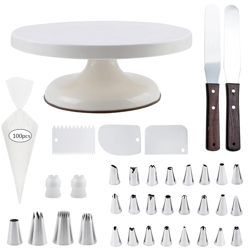 134 Pcs/set Turntable Pastry Set Cake Decorating Tools Rotating Cake Stand Swivel Cake Table