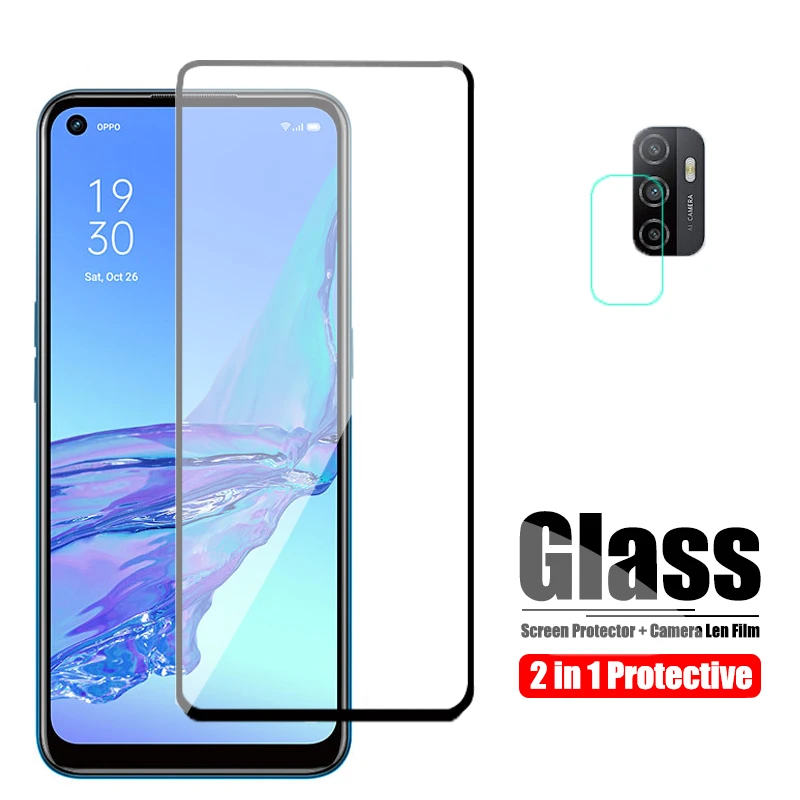 Защитное стекло для Oppo A53 Для A52 экрана и объектива камеры OppoA53 защитная пленка HD