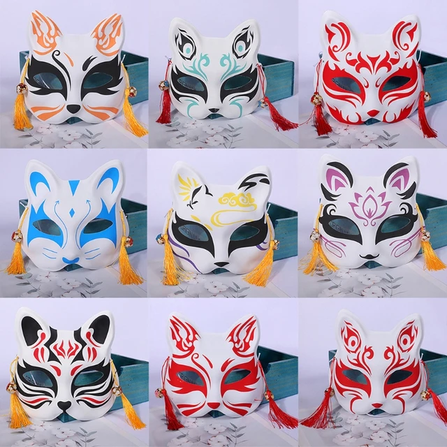 Japanese Kitsune Mask White and Red, Full Face Kitsune Mask, Japanese Fox  Mask, Wolf Mask, Anime Cosplay Mask, Fox Mask, Japanese Demon Mask 