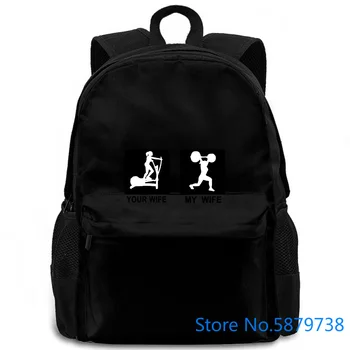 

SoRock My Wife, Your Wife Grey Tri-Blend Print New Arrival women men backpack laptop travel school adult student