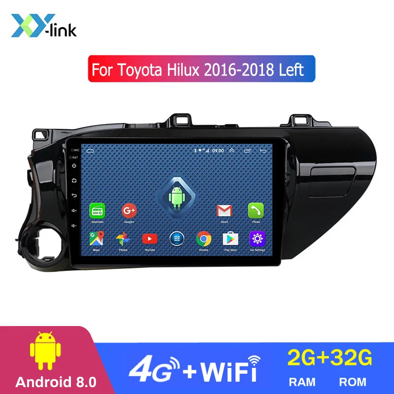 2G ram 32G rom 10,1 дюймов Android 8,1 Автомобильный gps навигатор стерео Мультимедийный плеер для Toyota Hilux - Цвет: 4 CORES 2G RAM