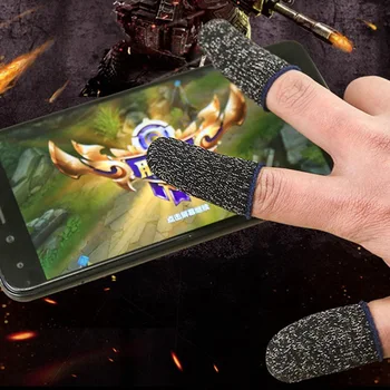 

1 Pair Breathable Game Controller Finger Cover Sweat Proof Gaming Finger Gloves Non-Scratch Sleeve Sensitive Nylon Mobile Touch
