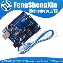 1 Комплект UNO R3 для arduino MEGA328P 1 шт. ATMEGA16U2 UNO R3 макетная плата+ 1 шт. кабели