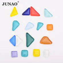 JUNAO, 20 шт., разноцветная стеклянная мозаичная плитка, мозаика, камни, стеклянная галька, детская головоломка, художественные изделия, материал, сделай сам, мозаичное изготовление